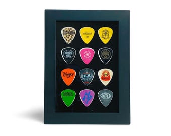 5" x 7"  Guitar Pick Display - Vertical - Holds 12 Guitar Picks - FRAME INCLUDED