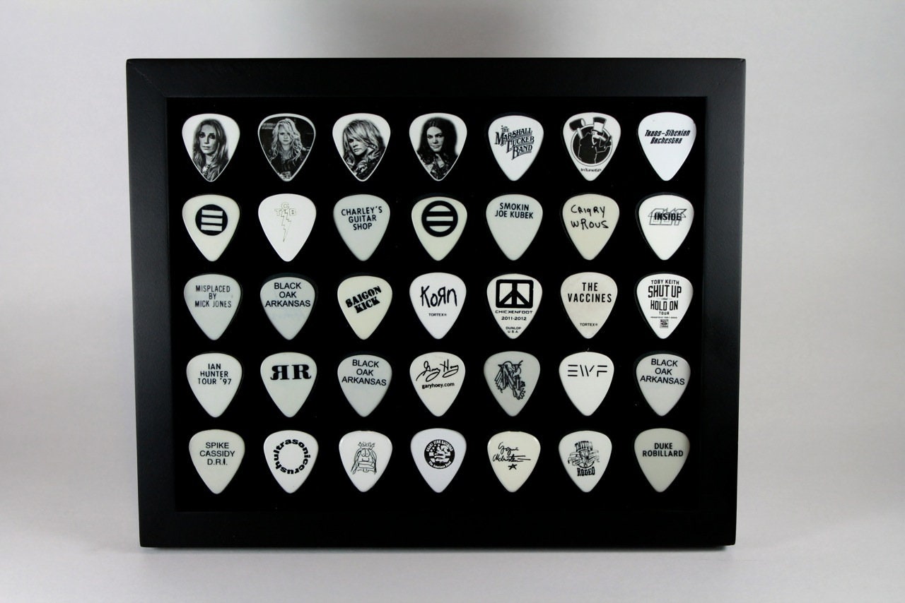 Guitar Pick Display - Black - 8" x 10" Horizontal - Holds 35 Guitar Picks