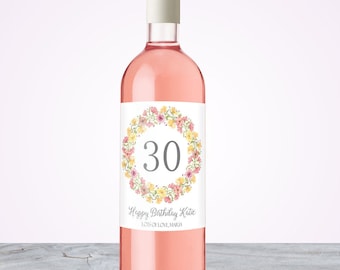 30th Birthday Gift Idea, 30th Birthday for Her, 30th Birthday for Him, Custom Wine Label, 30th Birthday Gift for Her, 30th Birthday Present