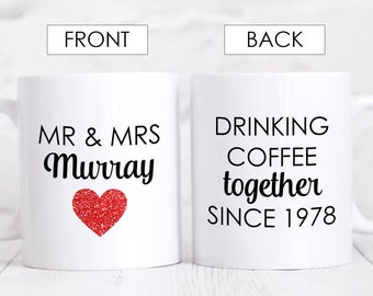 40th Anniversary Gift for parents, 40th Ruby Anniversary Mug, Personalised Wedding Anniversary Gift, Custom 40th Wedding Anniversary Gift