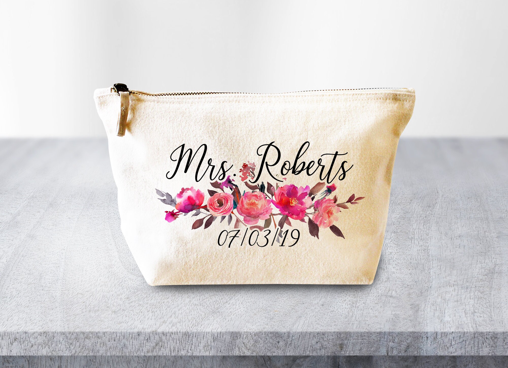 personalised bride makeup bag