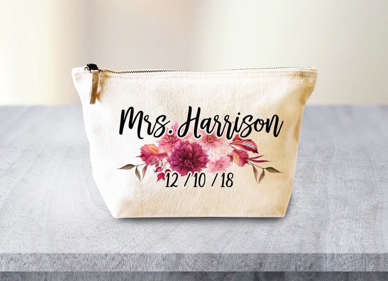 personalised bride makeup bag