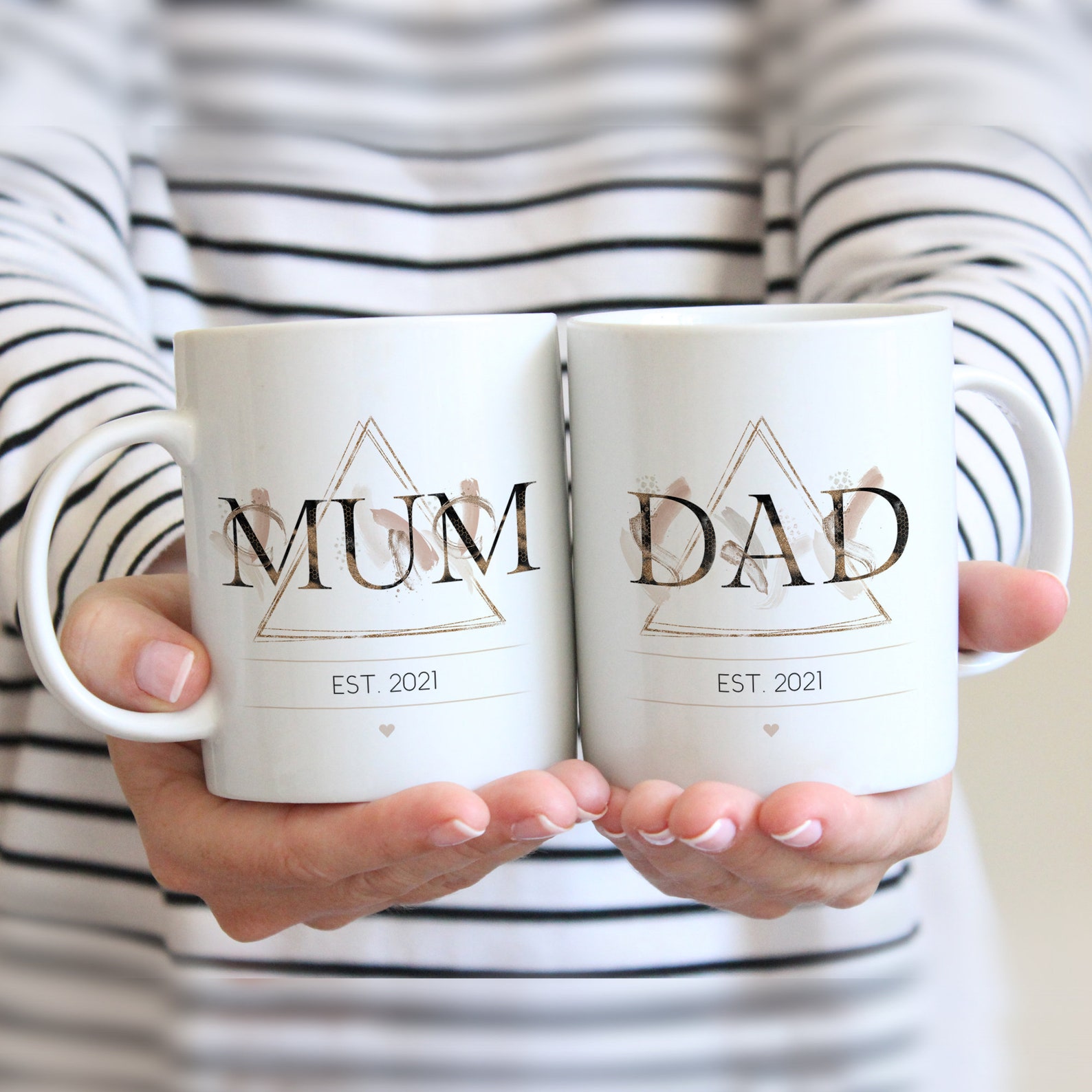 New Parent Mugs Set Mugs for New Parent Gift Personalised Etsy