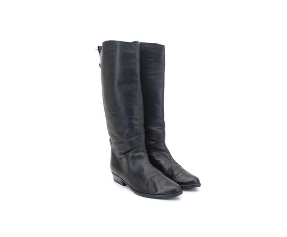 gabor black leather knee high boots