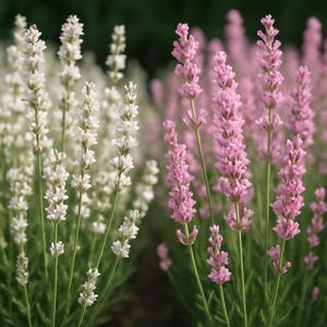 80 zaden lavendel set, witroze lavendel, Lavandula Angistifolia Ellagance Snow, Ellagance Pink, kruidentuin, honingbijplant