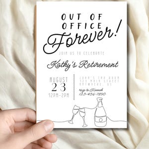 Editable Canva Out of Office Retirement Party Invitation Template | 5×7 Digital Download Party Invite