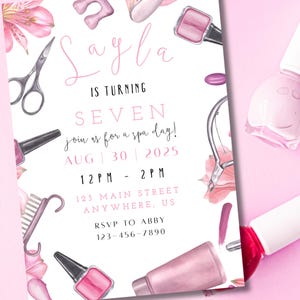 Spa Birthday Invitation Template