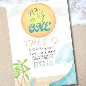 The Big One First Birthday Invitation Template