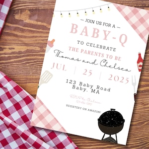 Baby-Q BBQ Baby Shower Invitation Template
