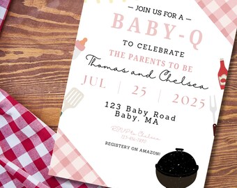 Sjabloon Baby-Q BBQ-babyshoweruitnodiging