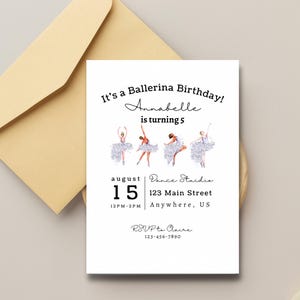 Ballet Ballerina Birthday Party Invitation | 5x7 Canva Template