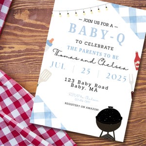 Baby-Q BBQ Baby Shower Invitation Template