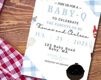 Sjabloon Baby-Q BBQ-babyshoweruitnodiging
