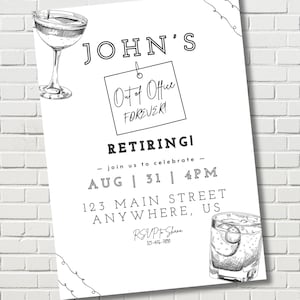 Editable Canva Retirement Party Invitation Template | 5×7 Digital Download Party Invite