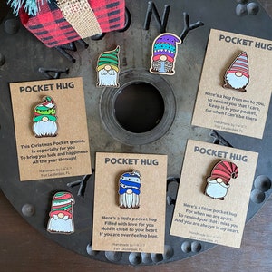 Taschenumarmungen, Weihnachtszwerg, Gnom-Taschenumarmungen, Taschentoken, vermissen Sie Geschenk, lieben Sie Sie Geschenk, senden Sie eine Umarmung, netter Zwerg, Taschenfreund
