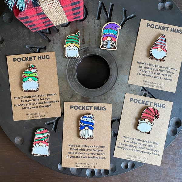 Pocket Hugs, Christmas Gnome Pocket Hug, Gnome Pocket Hugs, Pocket Token, Miss You Gift , Love You Gift, , Mother's Day, Mom Gift