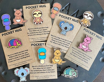 Pocket Hugs, Sloth, Kangaroo, Platypus, Armadillo, Koala, Pocket Token, Miss You Gift, Love You Gift, Back to School, Send a Hug