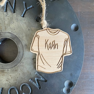 Vintage KORN Concert T-Shirt Ornament, Personalized Ornament, Rock Band Ornament, Vintage Concert Tee, Rock Band T-Shirt, Alternative Metal
