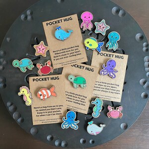 Pocket Hugs, Sea Life , Starfish, Crab, Jellyfish, Uplifting Gift, Love You Gift, Back to School Gift, Pocket Pal, Send a Hug