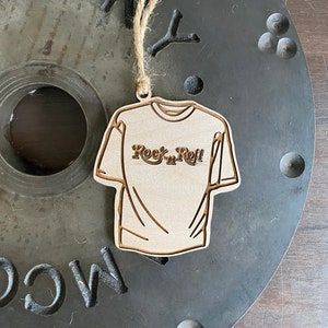 Vintage Rock N&#39; Roll T-Shirt Ornament, Personalized Ornament, Rock Ornament, Vintage Concert Tee, Rock N&#39; Roll T-Shirt,Rock & Roll Ornament