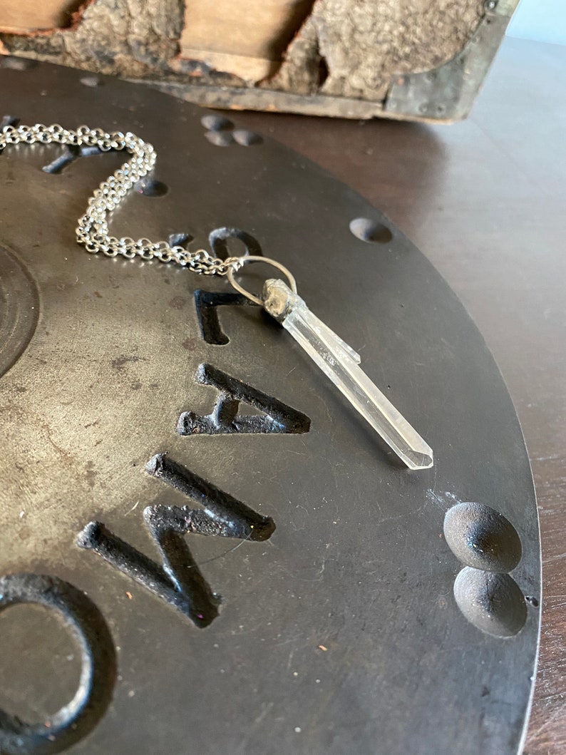 Crystal Quartz Artisan Boho Chic Boho Crystal Point Crystal Jewelry Handmade Rustic Quartz Crystal Point Necklace Healing Crystals