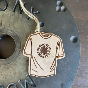 Vintage Red Hot Chili Pepper Concert T-Shirt Ornament, Personalized Ornament, Rock Band Ornament, Vintage Concert Tee, Rock Band T-Shirt