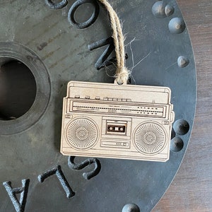 Vintage Boom Box Ornament, Tree Ornament, Old Radio, Custom Ornament, Retro Boom Box Ornament, Personalized Ornament, Retro Ornament