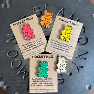 Abbracci tascabili, orsetti gommosi, gettone tascabile, regalo "Mi manchi", regalo "Ti amo", regalo per il ritorno a scuola, invia un abbraccio, orsetto gommoso, Pocket Pal, amicizia