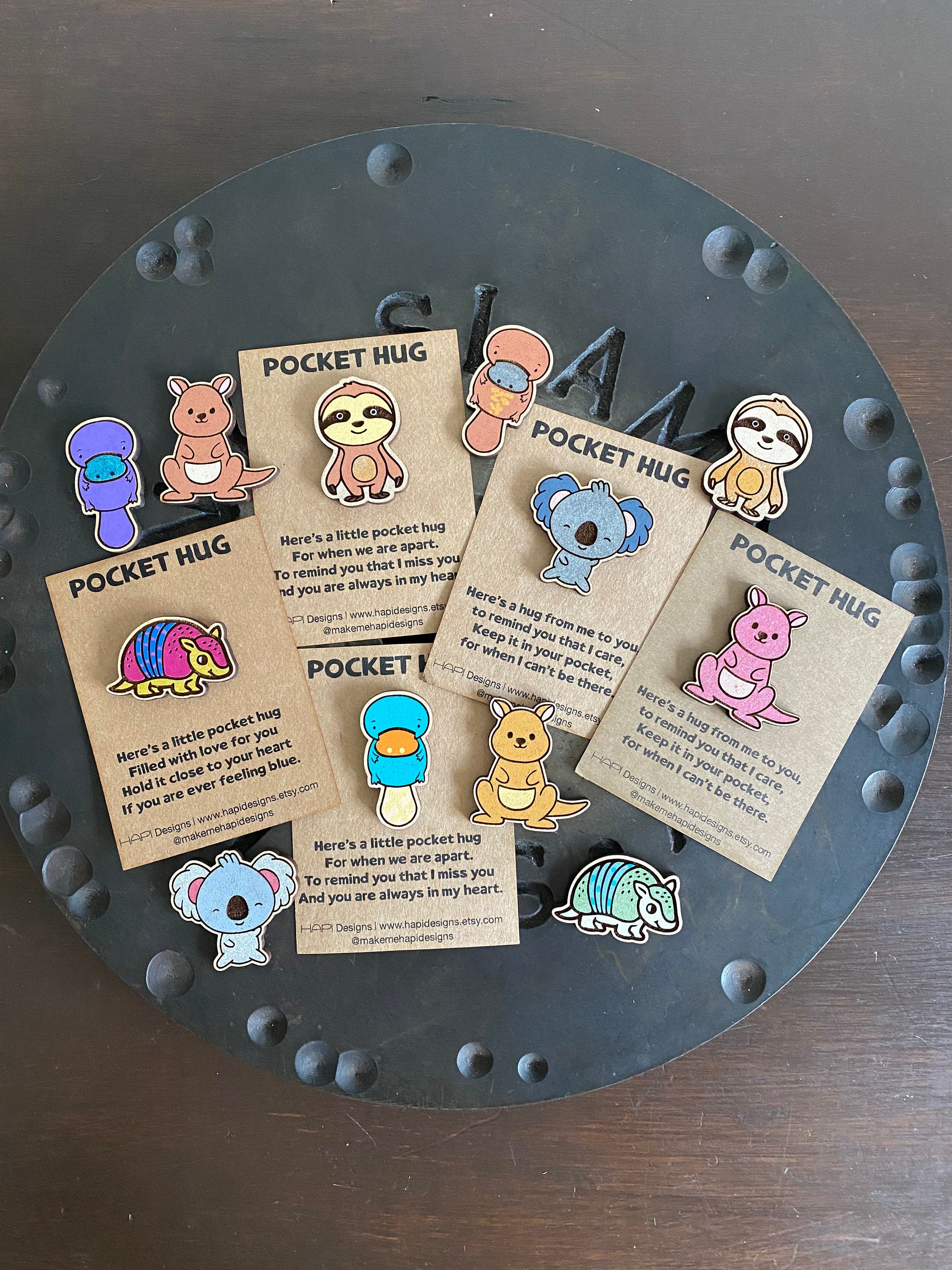 Pocket Hugs, Sloth, Kangaroo, Platypus, Armadillo, Koala, , Uplifting Gift, Love You Gift, Back to School, Send a Hug, Pocket Pal