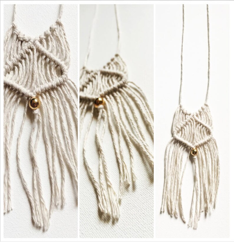 macrame diy kit pendant necklace modern fibre tapestry geometric design contemporary macrame minimal rope art image 7