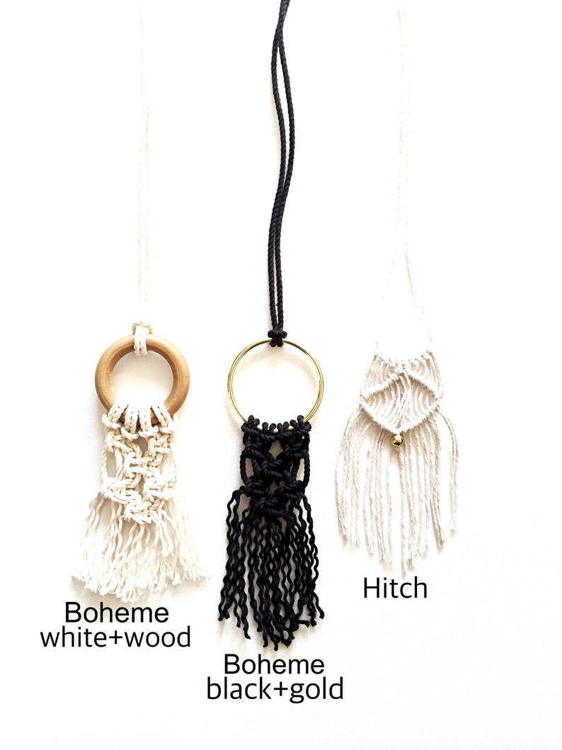 macrame diy kit pendant necklace modern fibre tapestry geometric design contemporary macrame minimal rope art image 2