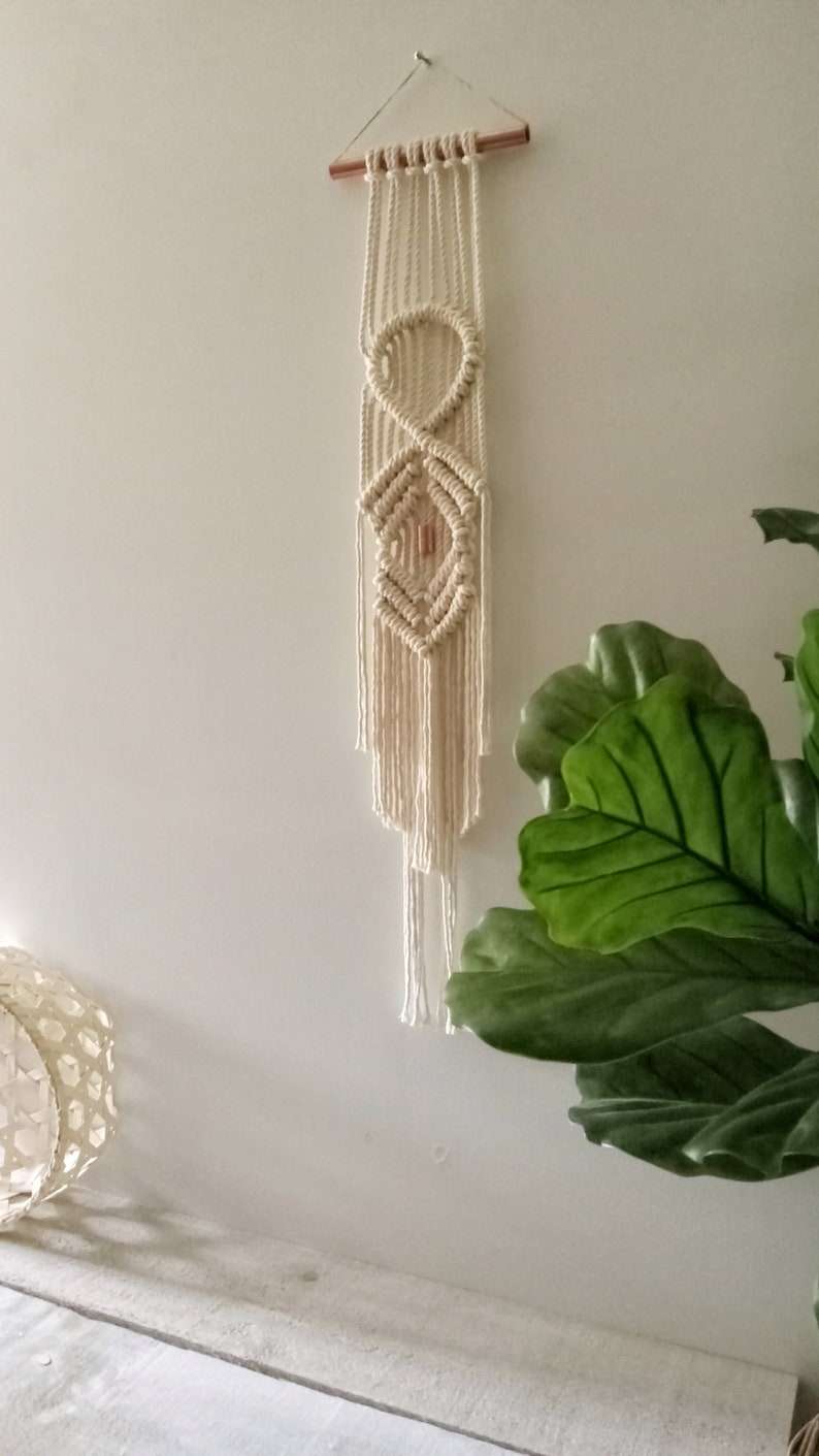 macrame wall hanging modern fibre tapestry woven wall art geometric design contemporary macrame minimal rope art image 5