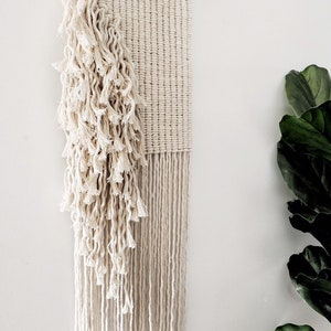 macrame wall hanging modern fibre tapestry woven wall art geometric design contemporary macrame minimal rope art image 4