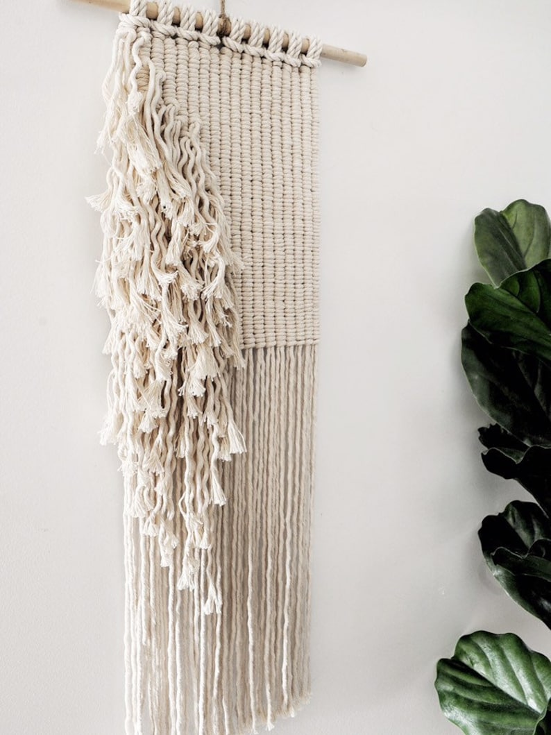 macrame wall hanging modern fibre tapestry woven wall art geometric design contemporary macrame minimal rope art image 4