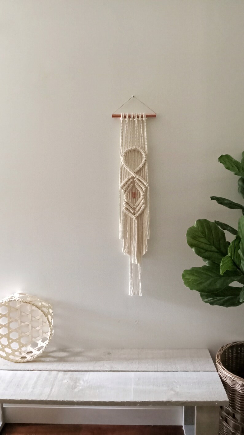 macrame wall hanging modern fibre tapestry woven wall art geometric design contemporary macrame minimal rope art image 7