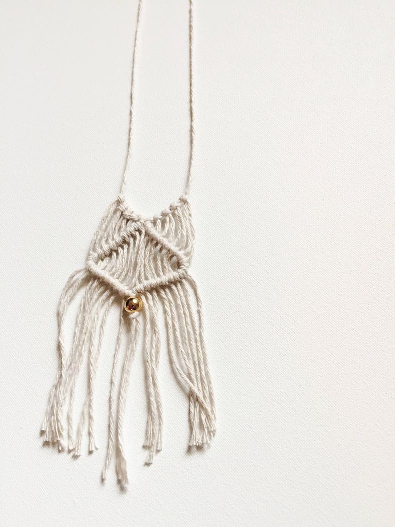 macrame diy kit pendant necklace modern fibre tapestry geometric design contemporary macrame minimal rope art image 5