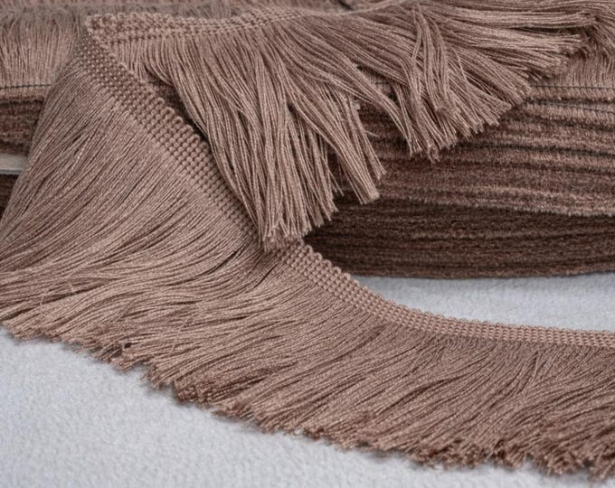 Mushroom Brown Chainette Trimming | 10 cm - 3.94 inches long chainette fringe trim