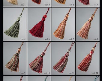 9cm-3.54" 37 Colors Tassel with Bead | Silky Colorful Tassel With Bead