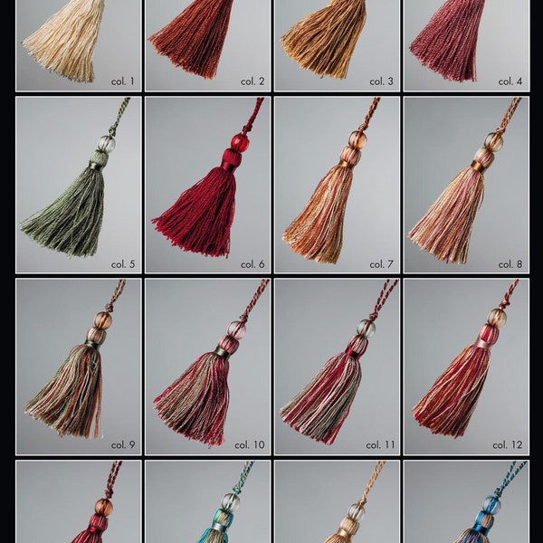 9cm-3.54" 37 Colors Tassel with Bead | Silky Colorful Tassel With Bead