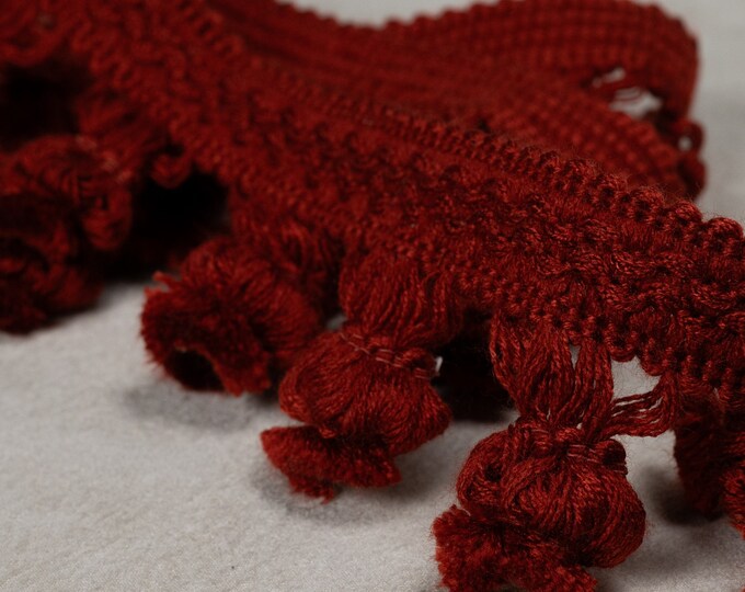 Dark Rust Brown Relax Onion Tassel Fringe Trim | 5.5cm-2.17" Height | Curtains-Cushions-Throws Decoration trims | Sold by the meter