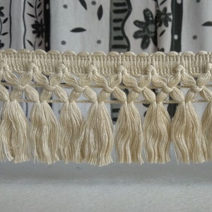 Creme Braid Tassel Fringe Trim| 8cm-3.15" trims tassel fringe | DIY Crafts, Dress, scarfs,curtains, accesorries trim by the meter