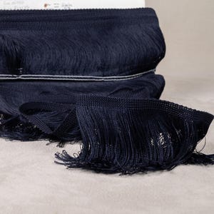 Adorno de flecos dobles de rayón azul marino / 10 cm - 4 pulgadas de alto, adorno de cadeneta de moda