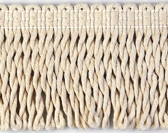 7cm or 11cm 100% Cotton Bullion Fringe Trim | Natural Ivory Bullion Trims by the meter