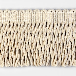 7cm or 11cm 100% Cotton Bullion Fringe Trim | Natural Ivory Bullion Trims by the meter