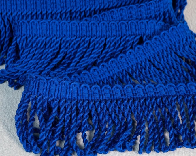 7cm (2.75")  or 11cm (4.33") Relax Bullion Fringe Trim | Royal Blue Bullion Fringe Trim | Sold by the meter