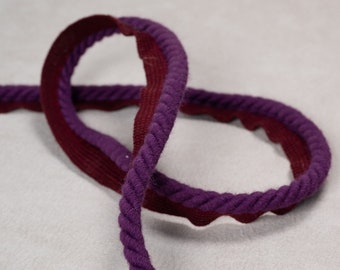 10mm or 6mm Relax Flanged Piping Cord | Purple Thick Upholstery Cord with Tape | Sold by the meter