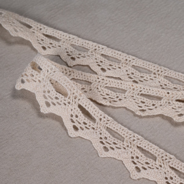 Dentelle au crochet vintage, bordure 100 % coton, ivoire naturel | 2,5 cm-1 po. de largeur pour coussins, sacs, jeans, robes, travaux manuels et autres projets de couture