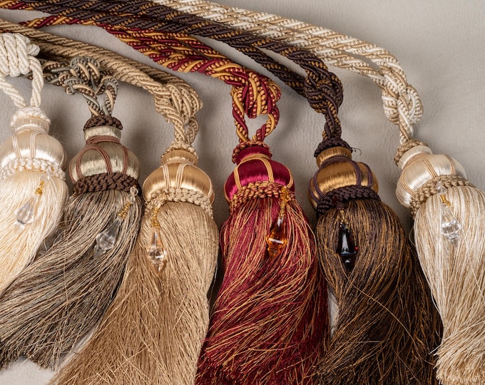 Large Tie Back Beads and Crystals  Classic  Tassel Curtain Rope Tiebacks Voile-drapes Holdback