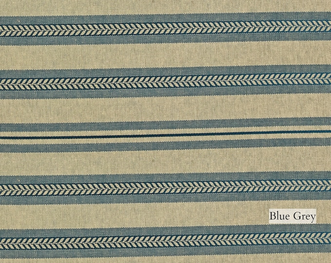 Jacquard Stripes Blue Grey Light Upholstery | 280cm-110" width furniture fabric for sofa, cushions, tablecloths, curtains| Sold by the meter