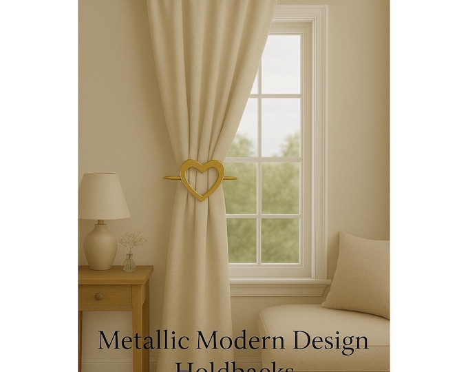 3 Colors Metallic Heart Buckle Tieback : Modern Drape Holdback